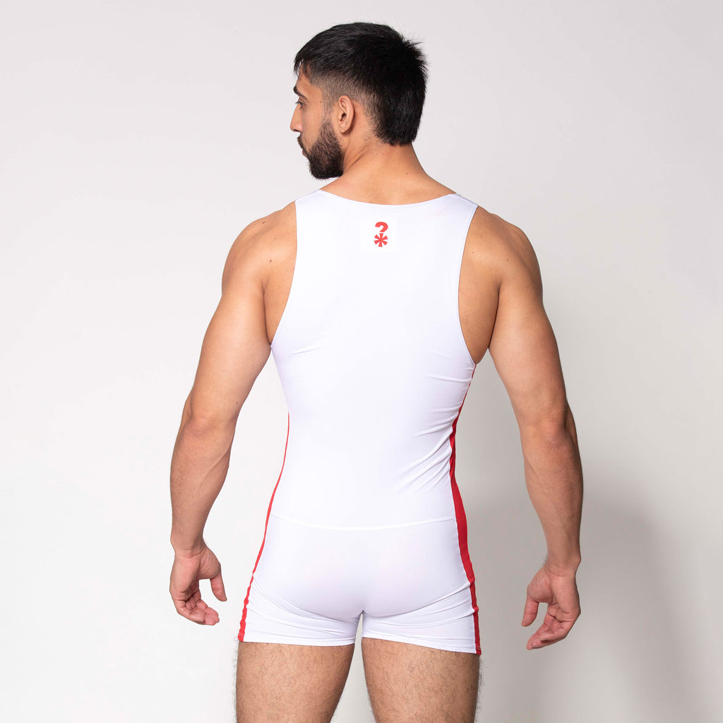 LUCHADOR BLANCO FRANJA ROJA