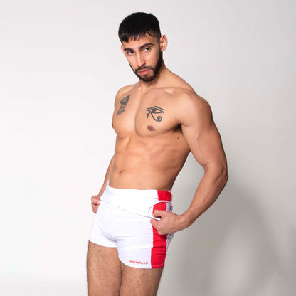 LUCHADOR BLANCO FRANJA ROJA