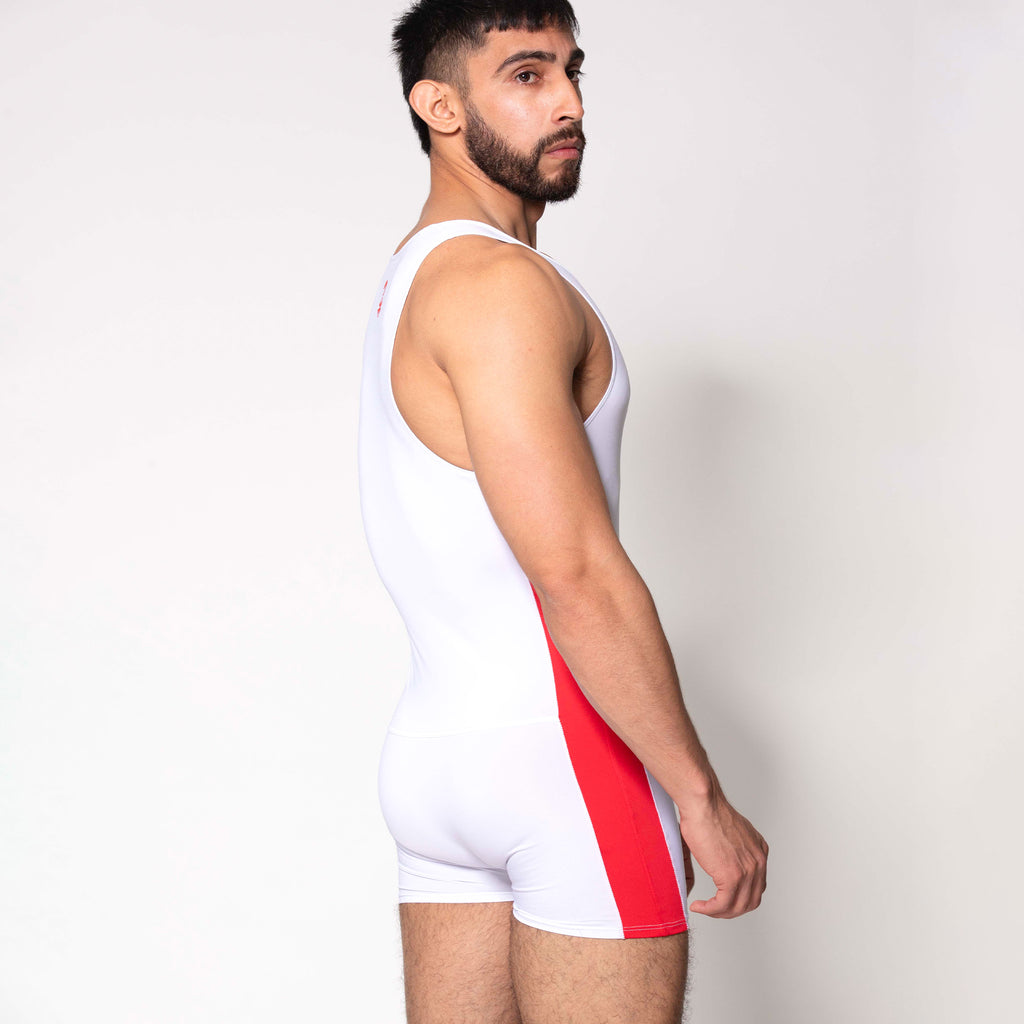 LUCHADOR BLANCO FRANJA ROJA