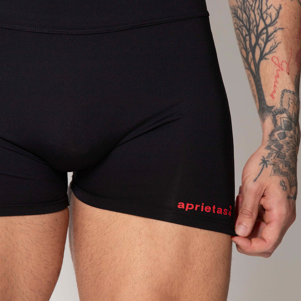 LUCHADOR NEGRO FRANJA ROJA-BLANCA