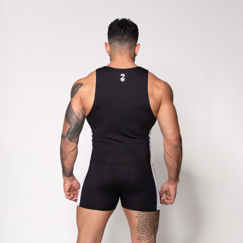 LUCHADOR NEGRO FRANJA ROSA-BLANCA