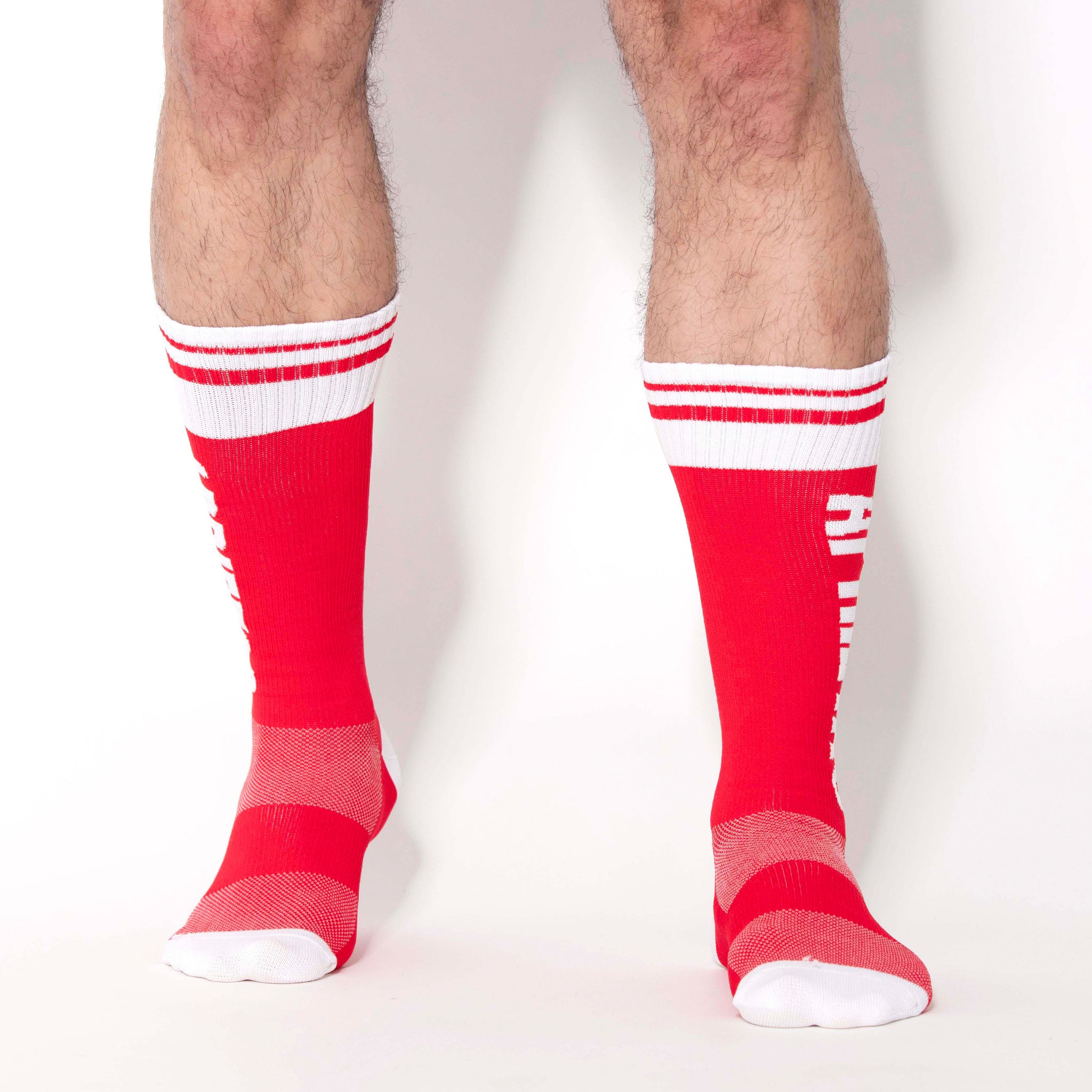 MEDIAS SPORT APRIETAS LETTERS ROJAS