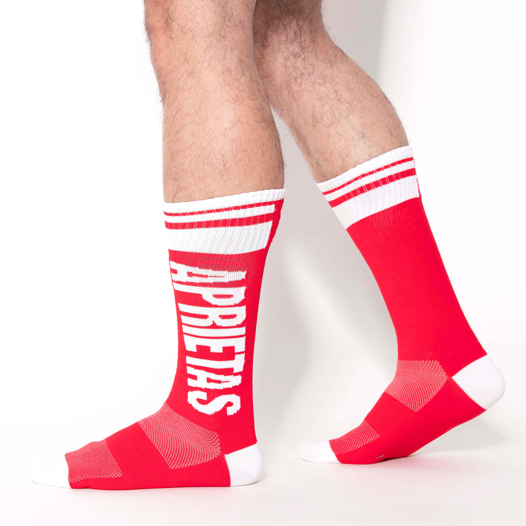 MEDIAS SPORT APRIETAS LETTERS ROJAS