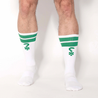 MEDIAS APRIETAS BRAND BLANCO-VERDE
