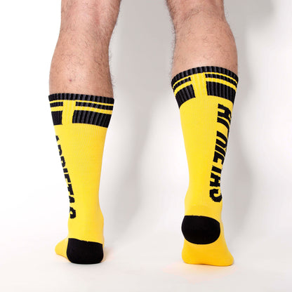 MEDIAS APRIETAS LETTERS AMARILLO-NEGRO