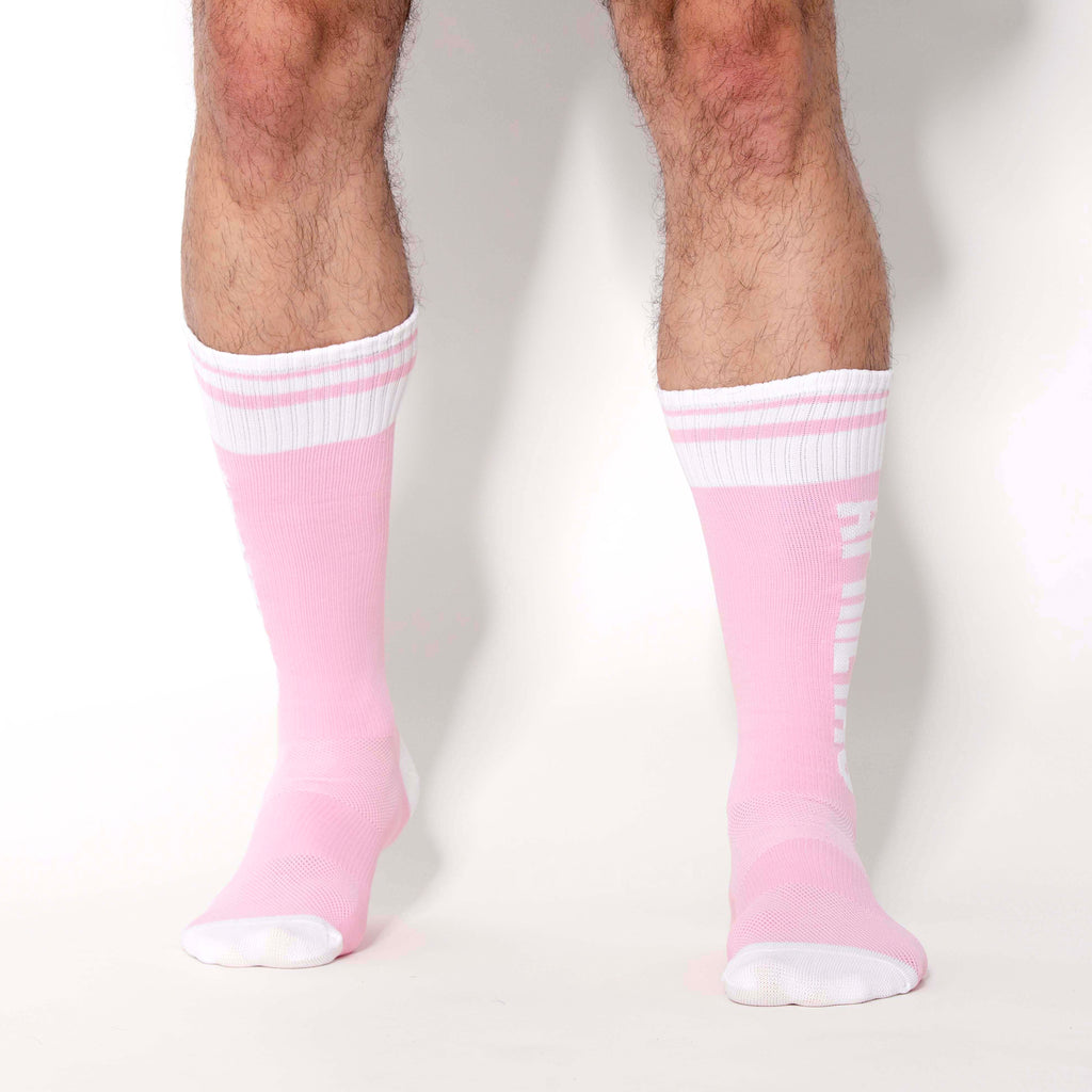 MEDIAS SPORT APRIETAS LETTERS ROSA