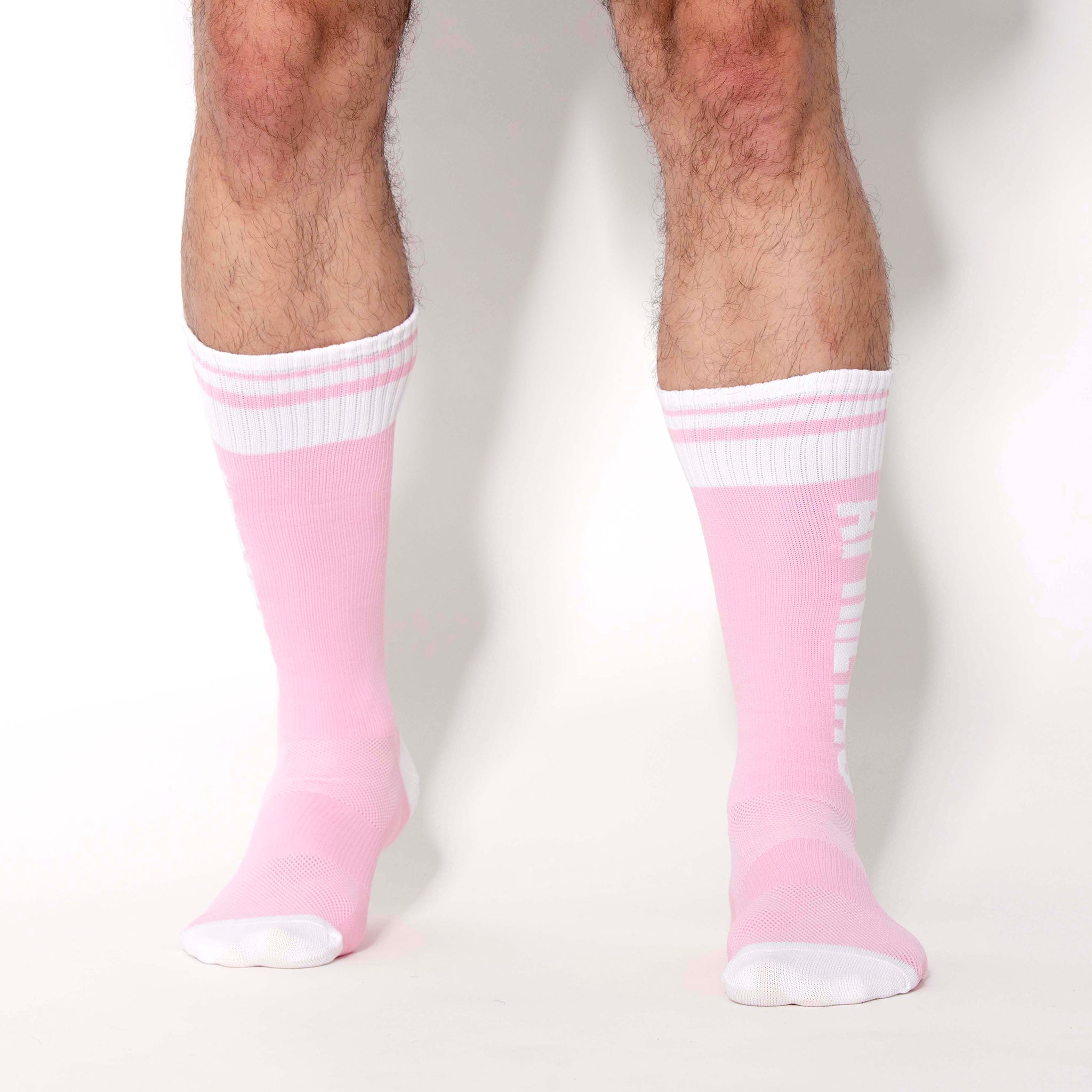 MEDIAS SPORT APRIETAS LETTERS ROSA