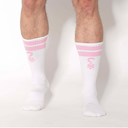 MEDIAS APRIETAS BRAND BLANCO-ROSA