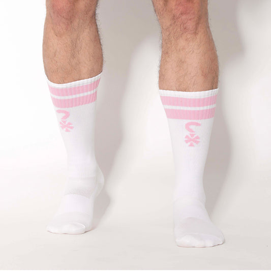 MEDIAS APRIETAS BRAND BLANCO-ROSA